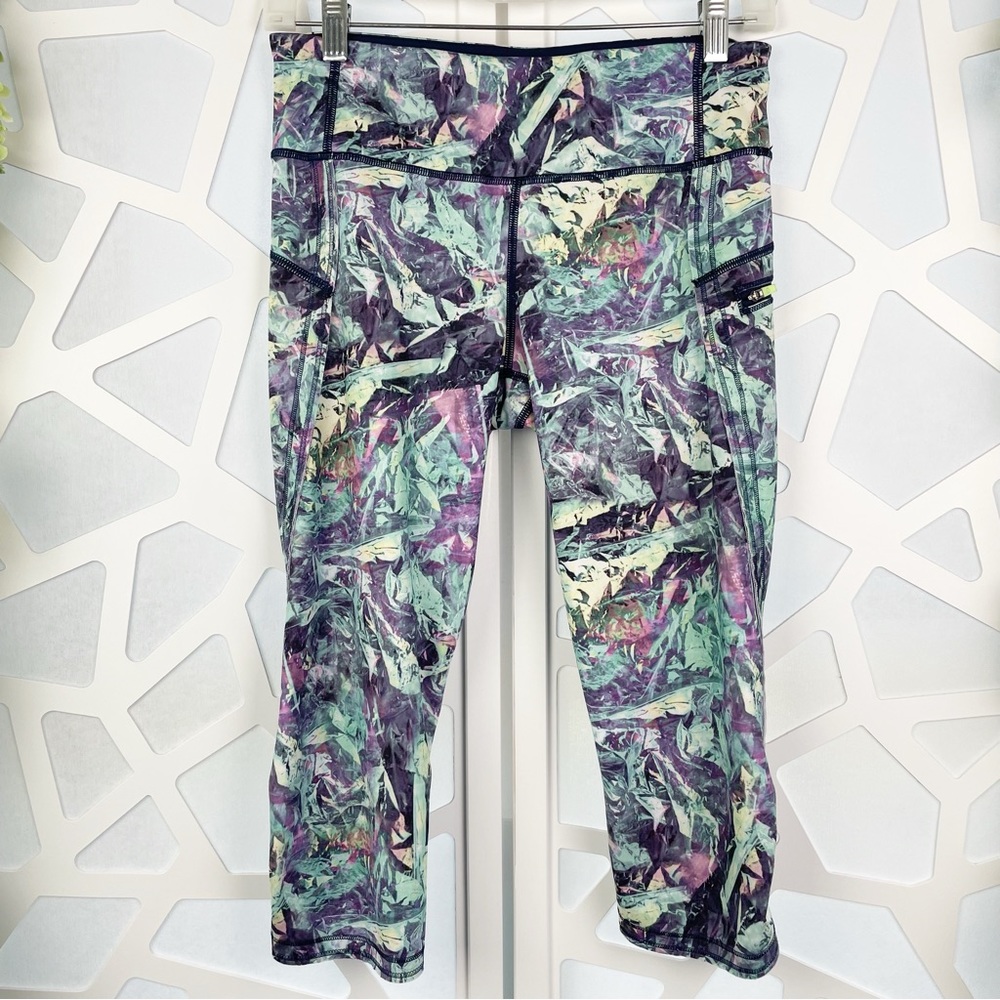 Lululemon Run Top Speed Crop Iridescent Multi Leggings